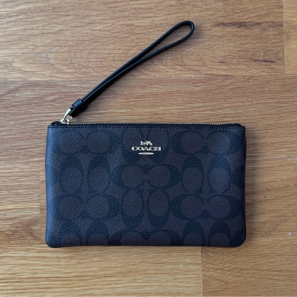 Coach Handbags - Coach Brown & Black wristlet NWT
